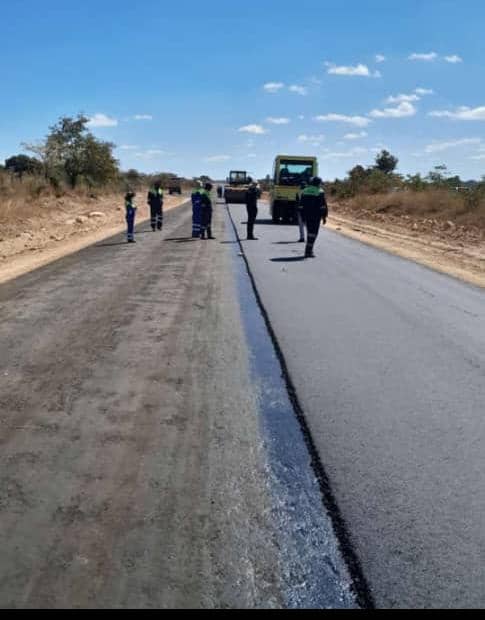 Prime coat application on road